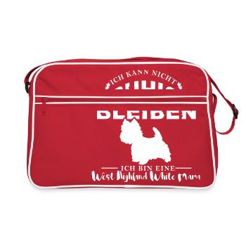 Westi Mama - Retro Tasche - Rot/Weiß - Vorne