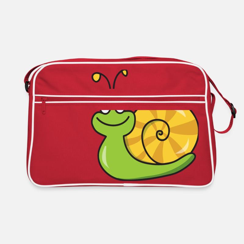 Schnecke - Retro Tasche - Rot/Weiß