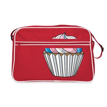 Transgender Pride Cupcake - Retro Bag - red/white - Front