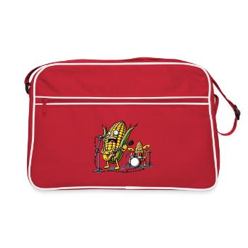 Corn Rockers auf der Bühne - Retro Tasche - Rot/Weiß - Vorne