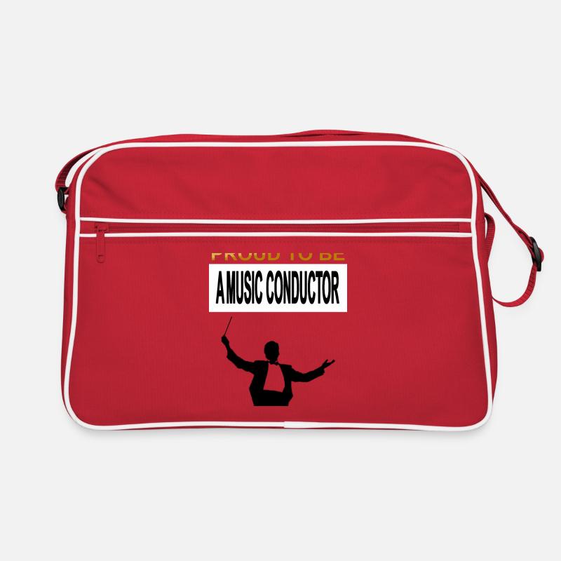 ich bin stolzer Musik Dirigent music conductor - Retro Tasche - Rot/Weiß