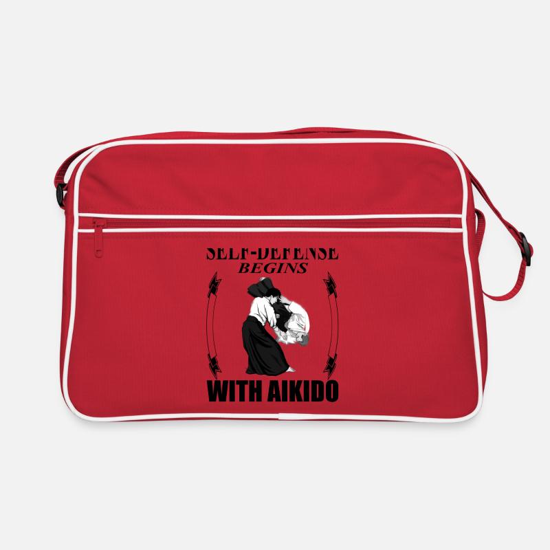 Aikido trainieren Aikido-Trainer Sprüche Geschenk Retro Tasche