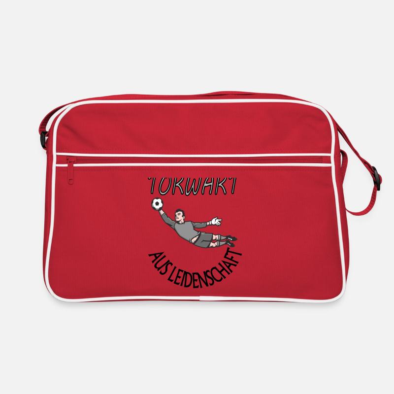 Ich bin Torwart aus Leidenschaft Torhüter Geschenk - Retro Tasche - Rot/Weiß