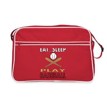 Baseballspielen Baseballspieler Baseball Geschenk - Retro Tasche - Rot/Weiß - Vorne