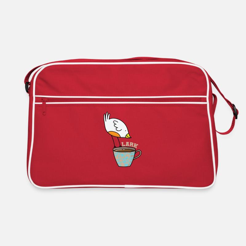 Lerche Schlaftyp Frühaufsteher Vogel mit Kaffee Retro Tasche