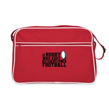 If Rugby was Easy They'd Call it Football - Retro Bag - red/white - Front