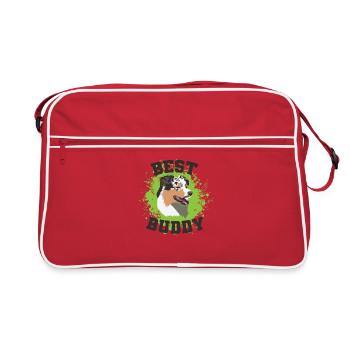 Meilleur copain animal de berger australien - Sac Retro - rouge/blanc - Devant