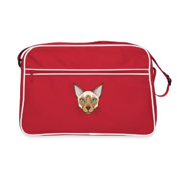 Siamese Cat Profile Picture Pet Male - Retro Bag - red/white - Front
