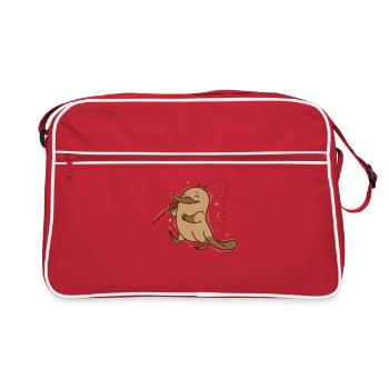 Ornithorynque va pêcher un animal australien - Sac Retro - rouge/blanc - Devant