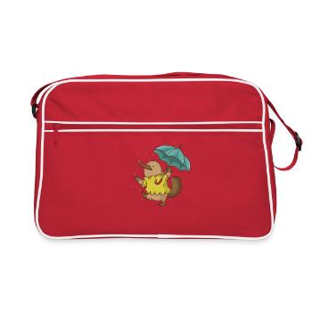 Ornithorynque avec parapluie sous la pluie Australie - Sac Retro - rouge/blanc - Devant