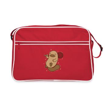 Ornithorynque joue au badminton Australie - Sac Retro - rouge/blanc - Devant