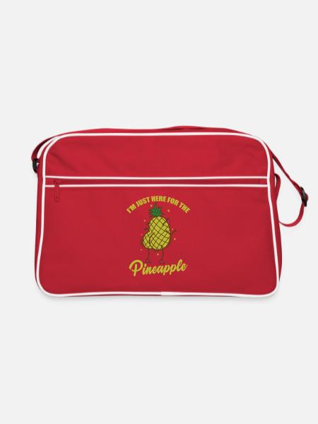 I'm just here for the Pineapple Fruit - Retro Bag - red/white - Front