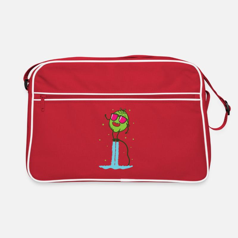 Coconut during flyboarding fruit palm tree Retro Bag