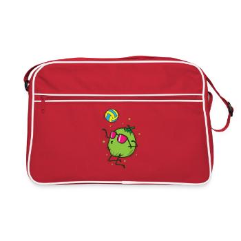 Cocotier jouant au volley-ball palmier - Sac Retro - rouge/blanc - Devant