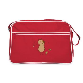 Kiwi joue au golf, kiwi oiseau et fruits - Sac Retro - rouge/blanc - Devant