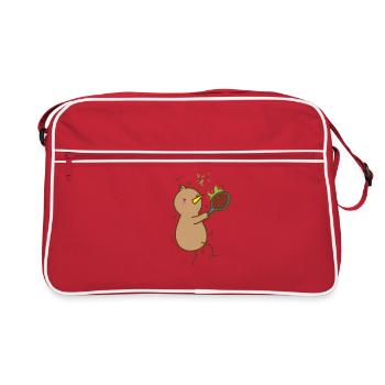 Kiwi joue au tennis Kiwi oiseau et fruits - Sac Retro - rouge/blanc - Devant