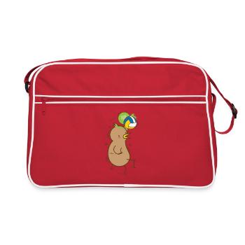 Kiwi joue au volley-ball oiseau et aux fruits - Sac Retro - rouge/blanc - Devant