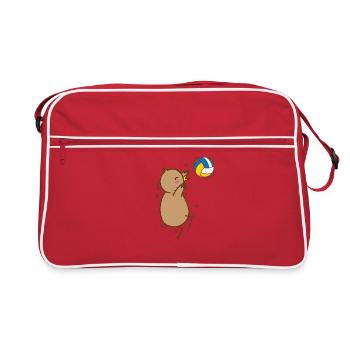 Volleyball Kiwi Oiseau et Fruit - Sac Retro - rouge/blanc - Devant