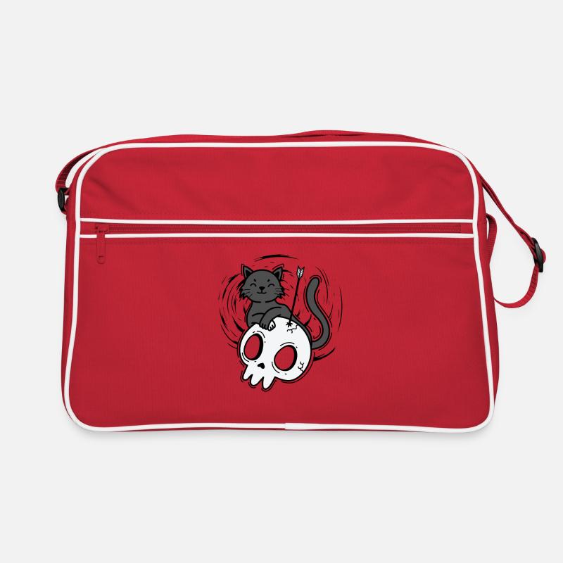 Chat avec crâne de style gothique Sac Retro