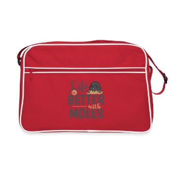 Life is Better with Moles Animal Mound - Retro Bag - red/white - Front