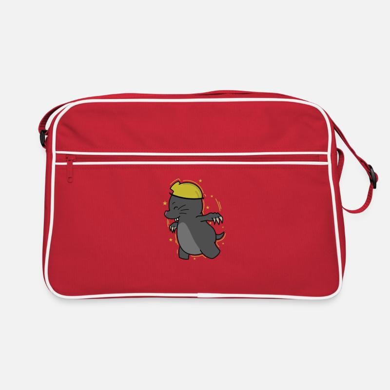 Construction Worker Mole Animal Earthen Mound Retro Bag