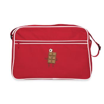 Bar of chocolate playing football candy - Retro Bag - red/white - Front