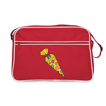 School Cone Sugar Cone - Retro Bag - red/white - Front