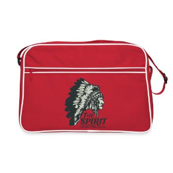 Indianer Häuptling Apache Federschmuck Geschenk - Retro Tasche - Rot/Weiß - Vorne