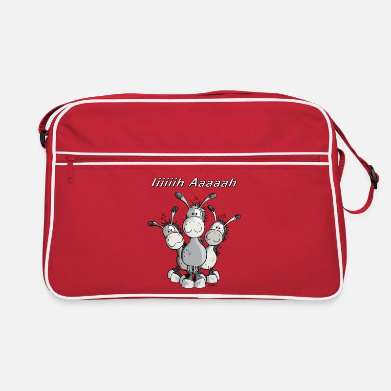 Esel Trio - Retro Tasche - Rot/Weiß