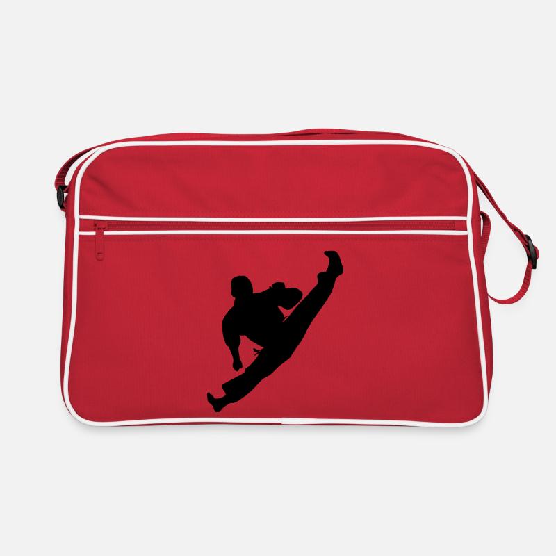 Jumpkick Geri Kick Karate oder Teakwondo Retro Tasche