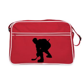 Logo de l’image de l’ombre de hockey sur glace pour le fan club - Sac Retro - rouge/blanc - Devant