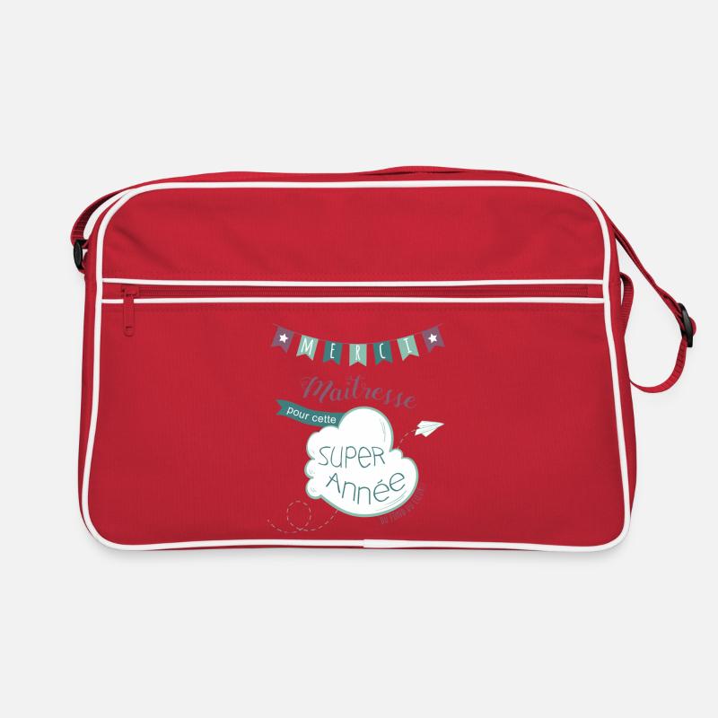 Merci Maîtresse pour cette Super Année ! - Sac Retro - rouge/blanc