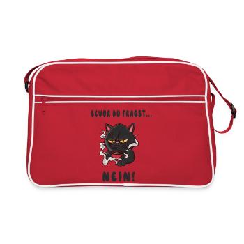 Funny cat design - Retro Bag - red/white - Front