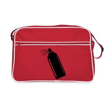 Spraydose mit Strahl für Lackierer, grafiti a - Retro Tasche - Rot/Weiß - Vorne