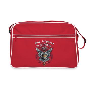Que trépasse si je faiblis ! Citation réplique - Sac Retro - rouge/blanc - Devant