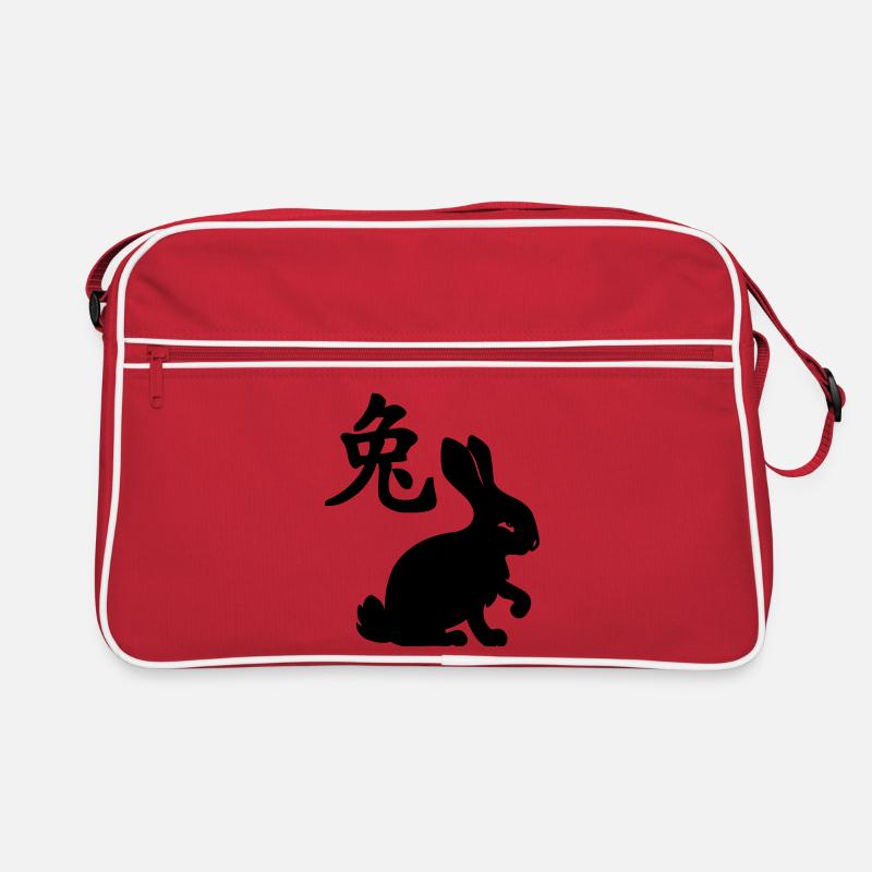 Lapin à caractère chinois avec image de lapin Sac Retro