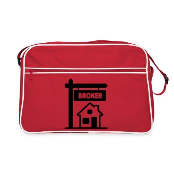 Courtier avec texte BROKER - Sac Retro - rouge/blanc - Devant