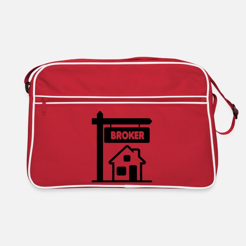 Broker mit Text BROKER Retro Tasche