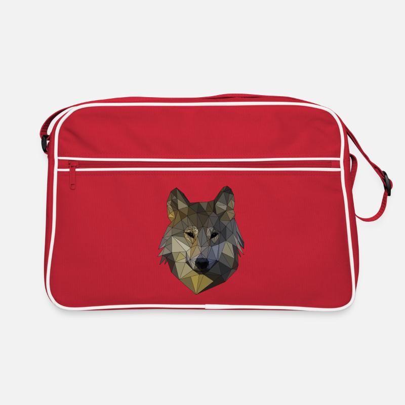 Polygon Wolf Triangular Mosaic Shapes Polyart Retro Bag