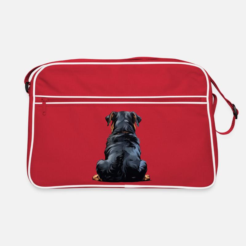 Rottweiler - Retro Tasche - Rot/Weiß