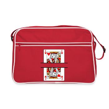 Carte à jouer Roi de Cœur avec Espace Bannière - Sac Retro - rouge/blanc - Devant