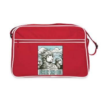 schaf Usedom T-Shirt – Ostsee Streetwear Design - Retro Bag - red/white - Front