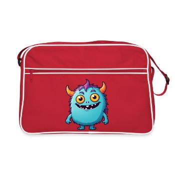 Mignon Enfants Dessin Animé Monstre - Sac Retro - rouge/blanc - Devant