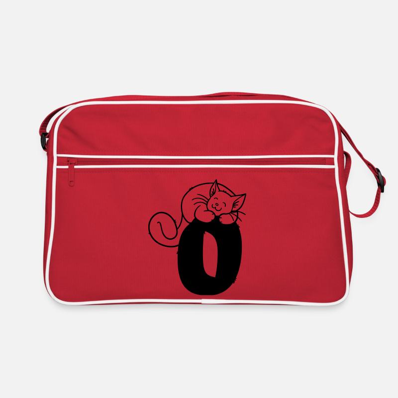 Katze Buchstabe O Retro Tasche