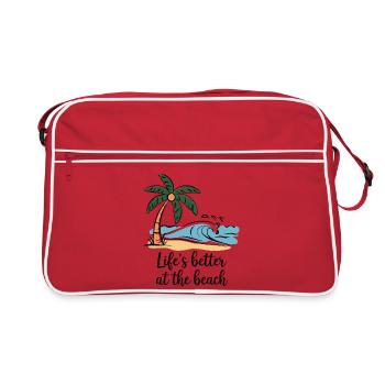La vie est meilleure à la plage - Sac Retro - rouge/blanc - Devant