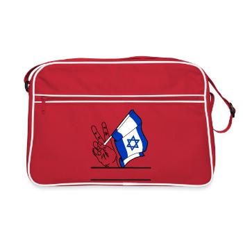 Drapeau Israël transparent signe de paix espace de texte - Sac Retro - rouge/blanc - Devant