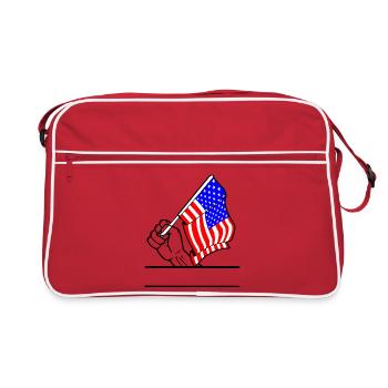 Flag USA espace de texte transparent pour le poing - Sac Retro - rouge/blanc - Devant