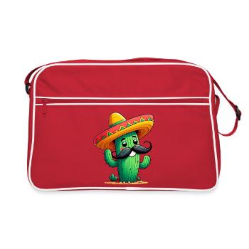 Kaktus - Retro Tasche - Rot/Weiß - Vorne
