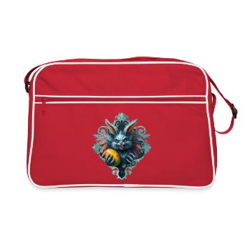 L’effrayant lapin de Pâques, - Sac Retro - rouge/blanc - Devant
