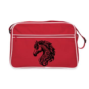 Horse Head - Wild Elegance - Retro Bag - red/white - Front
